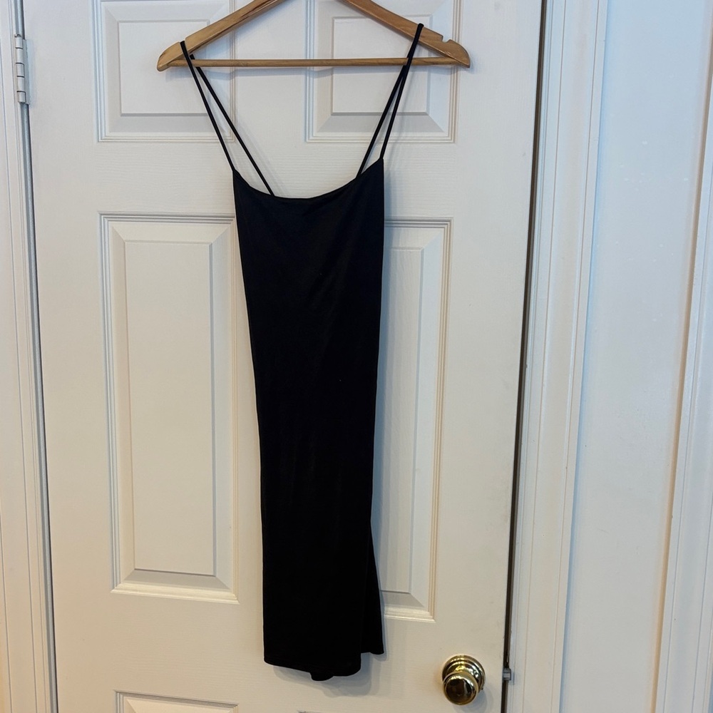 A+ Ellen Elegant Black Mini Dress with Open Back